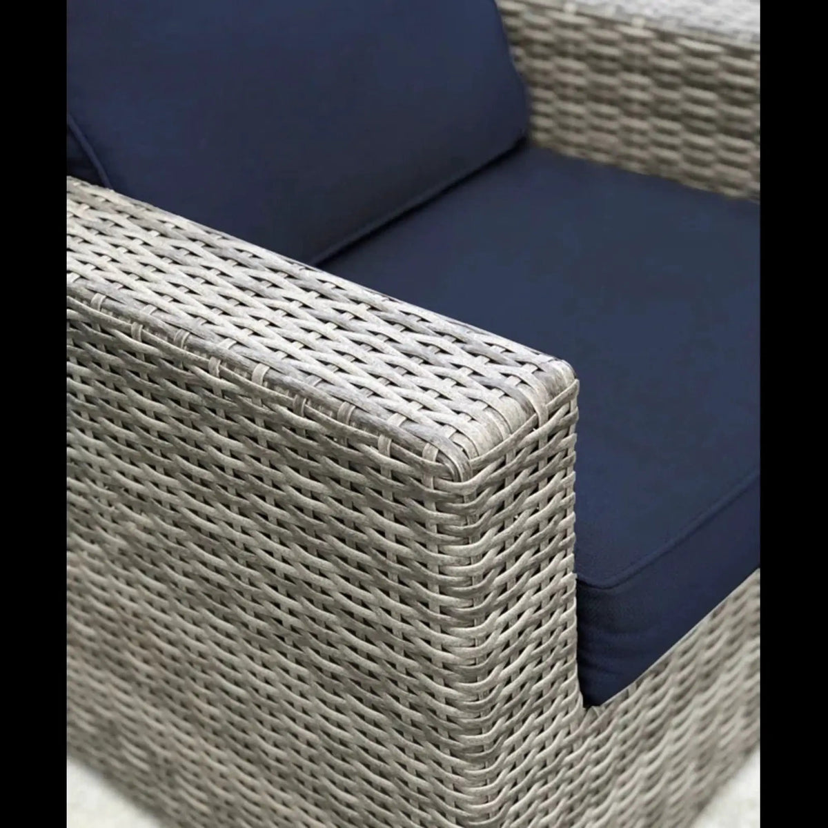 Patio Armchair With Cushions | Four Olefin Cushions | Industrial Accents | Weather-Resistant Build