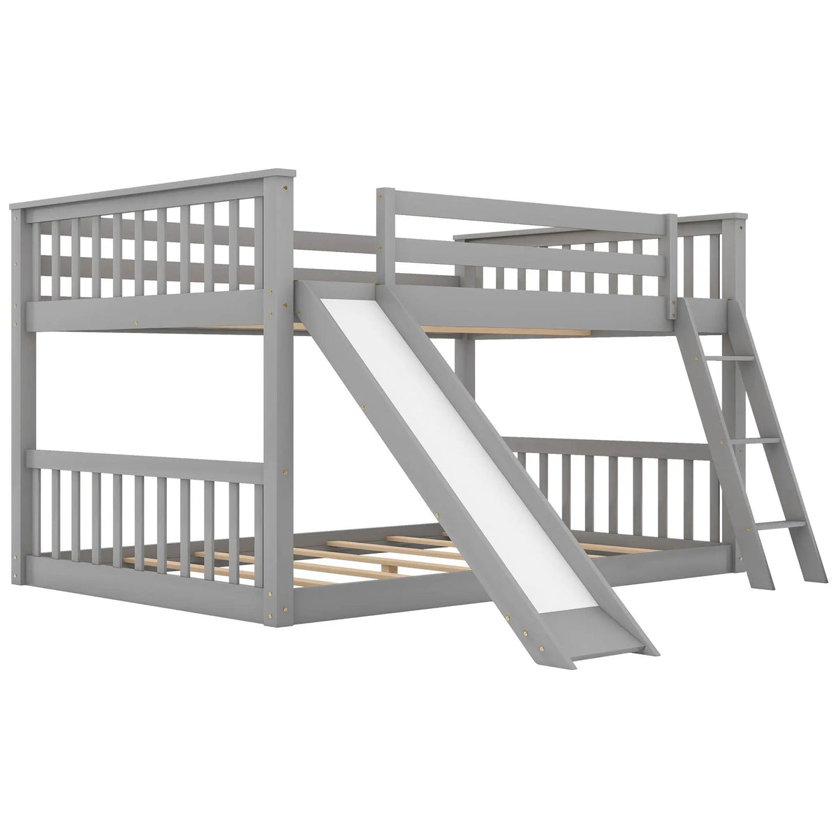Bunk Bed | Convertible Slide And Ladder | Solid Pine Wood | Easy Access Design