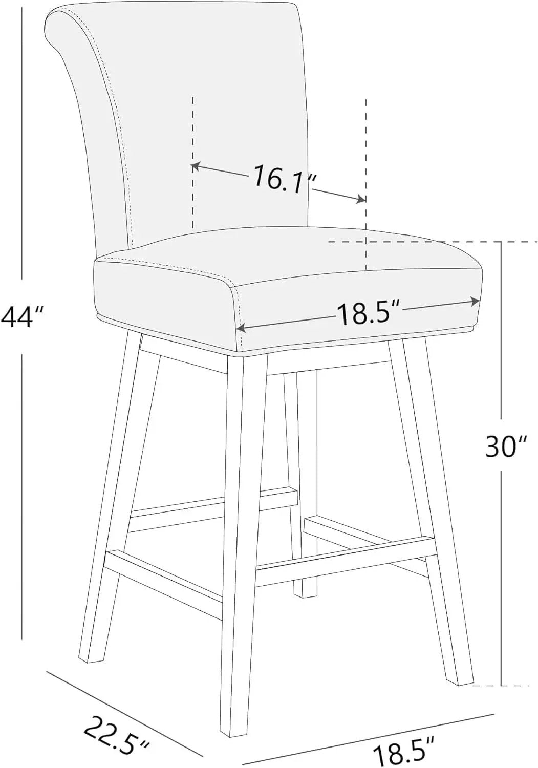 30 Inch Counter Height Swivel Bar Stools Set Of 2 Black from PriceLows™