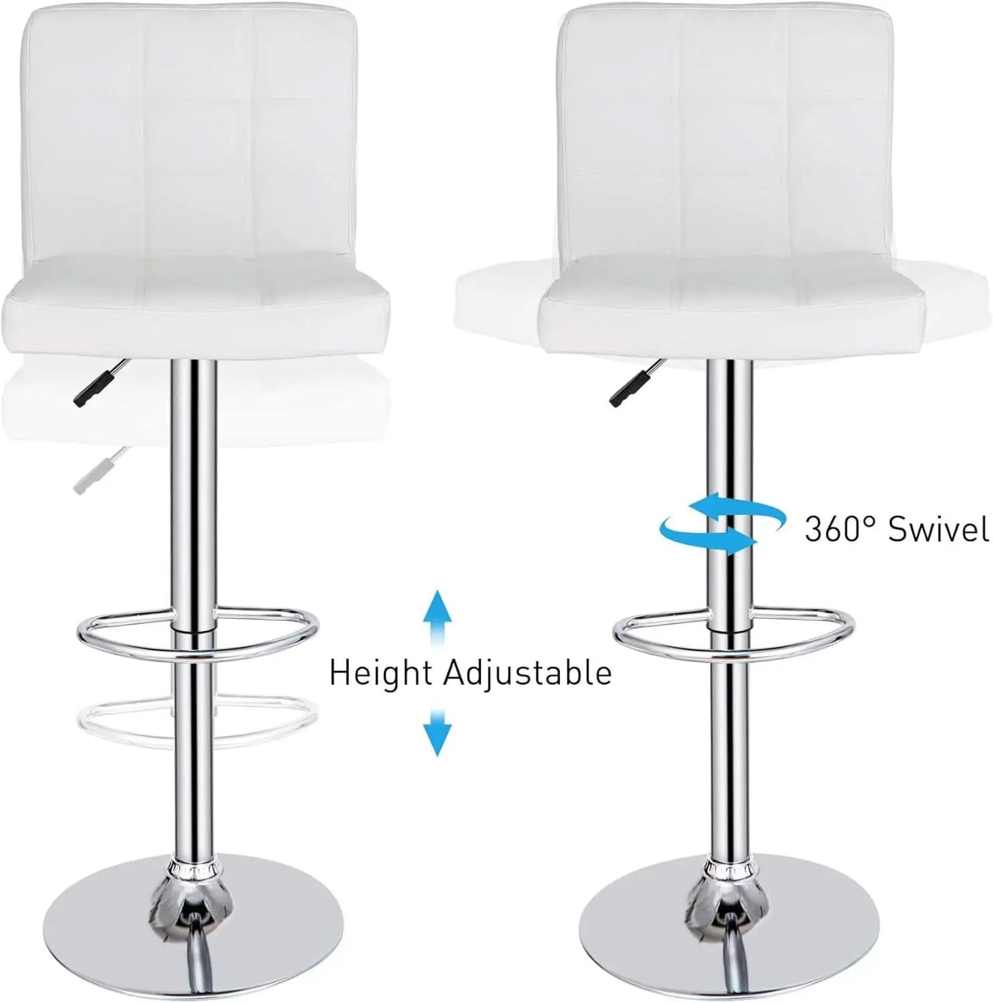 X Large White Adjustable Counter Height Bar Stools Swivel 4 Pack from PriceLows™