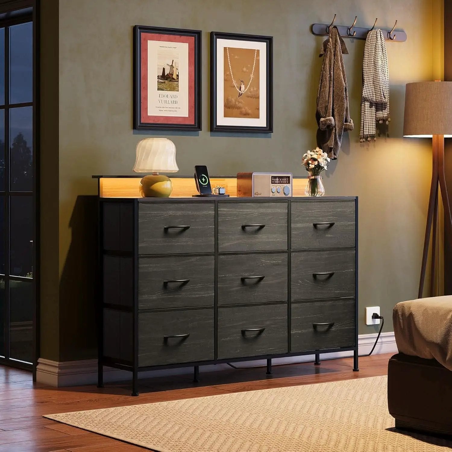 Dresser TV Stand 55 Inch With LED Lighting And Charging from PriceLows™