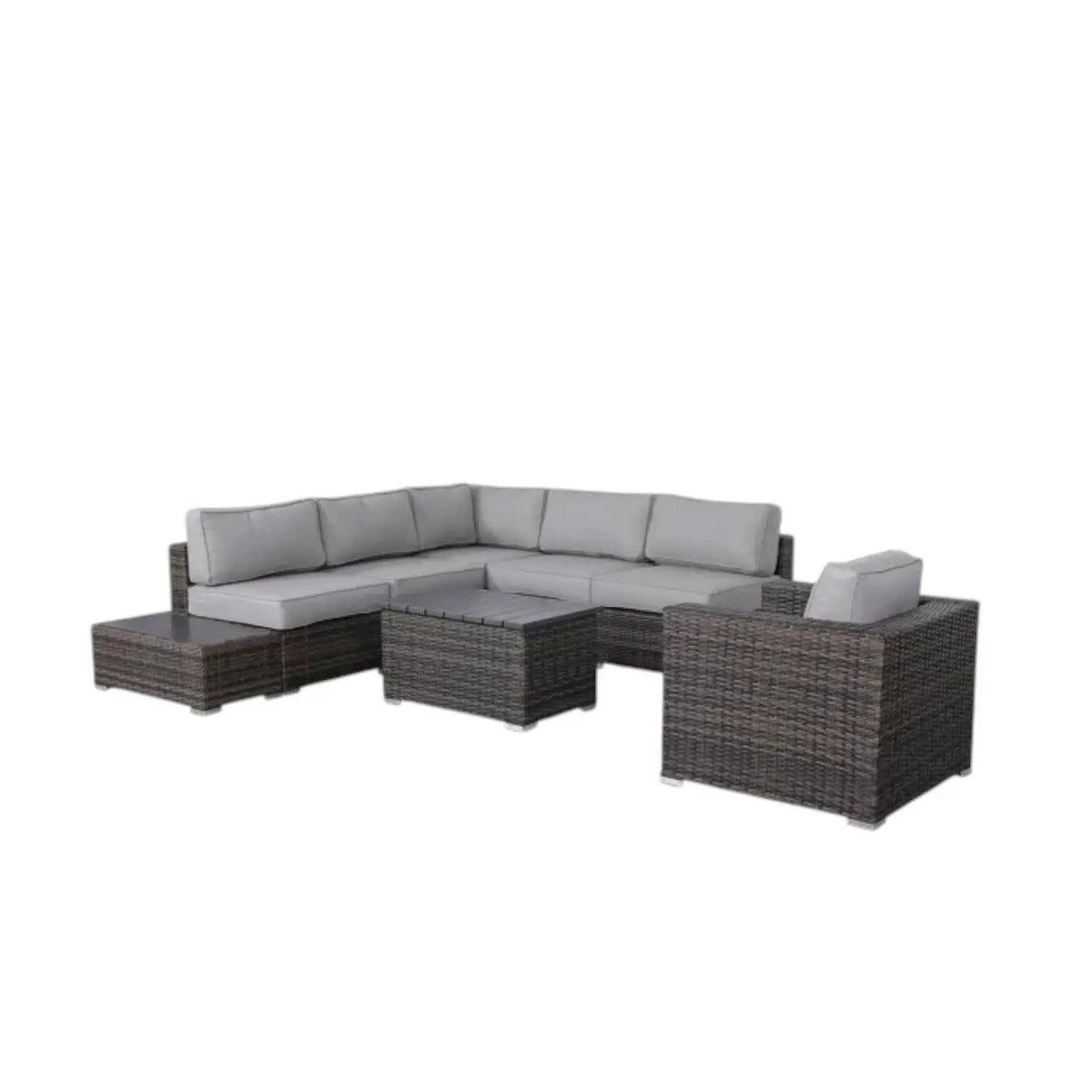 Outdoor Sectional Set | Handcrafted Wicker | Ultra-Soft Cushions | Entertainment Seating