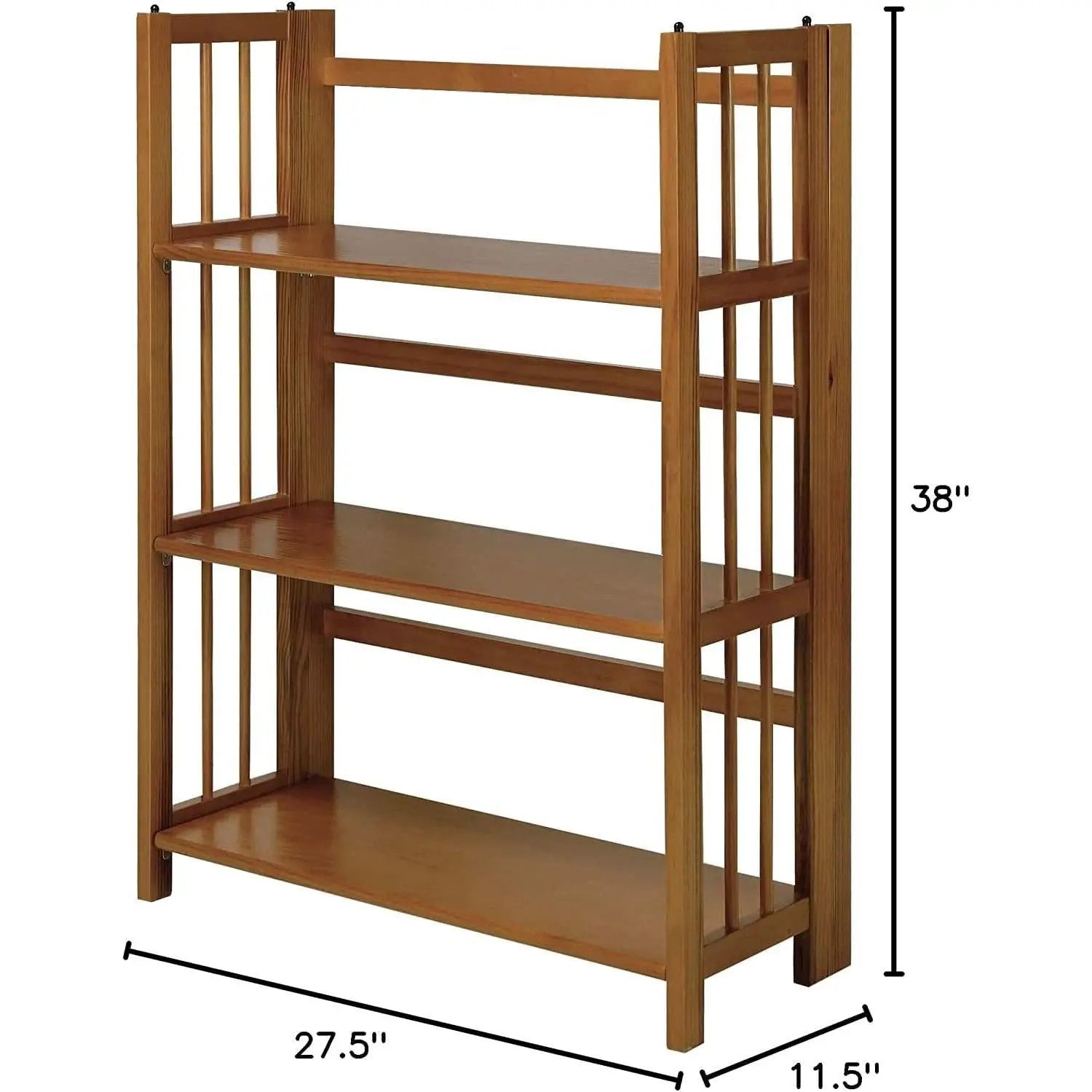 Chestnut Three Shelf Stackable Bookcase Solid Wood from PriceLows™