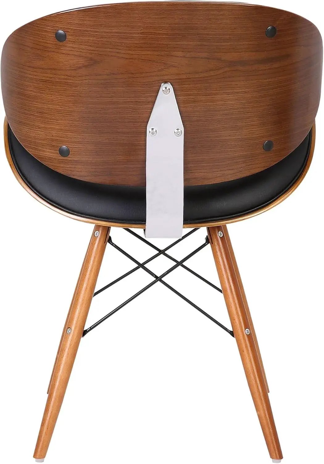 Cassie Dining Chair Black Faux Leather Walnut Wood from PriceLows™