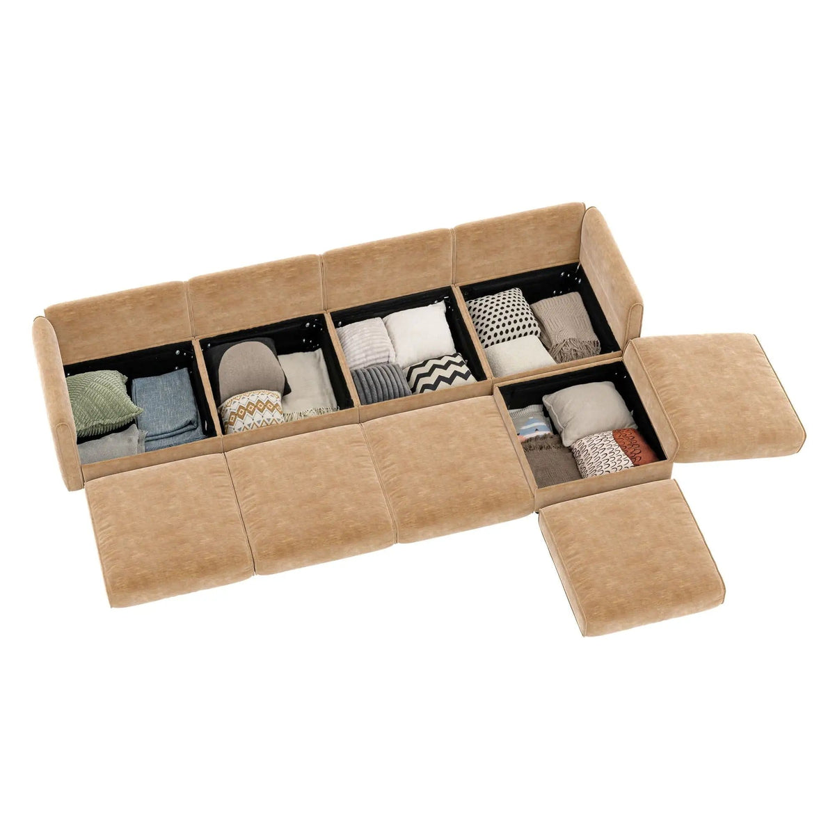 Contemporary Elegant Sofa With Storage And Ottoman 2 Piece Living Room Set | 2 Piece Living Room Set | Living Room Furniture | Living Room