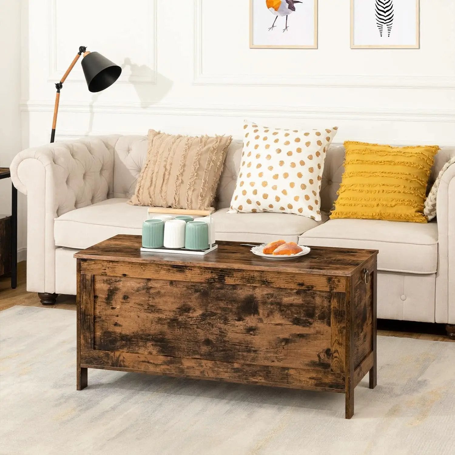 Rustic Brown SolidWood Toy Box Storage LargeCapacity from PriceLows™