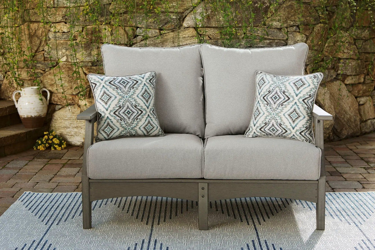 Visola Loveseat With Cushion | 54 x 32.5 x 37 in | Polyester & Fabric | Gray