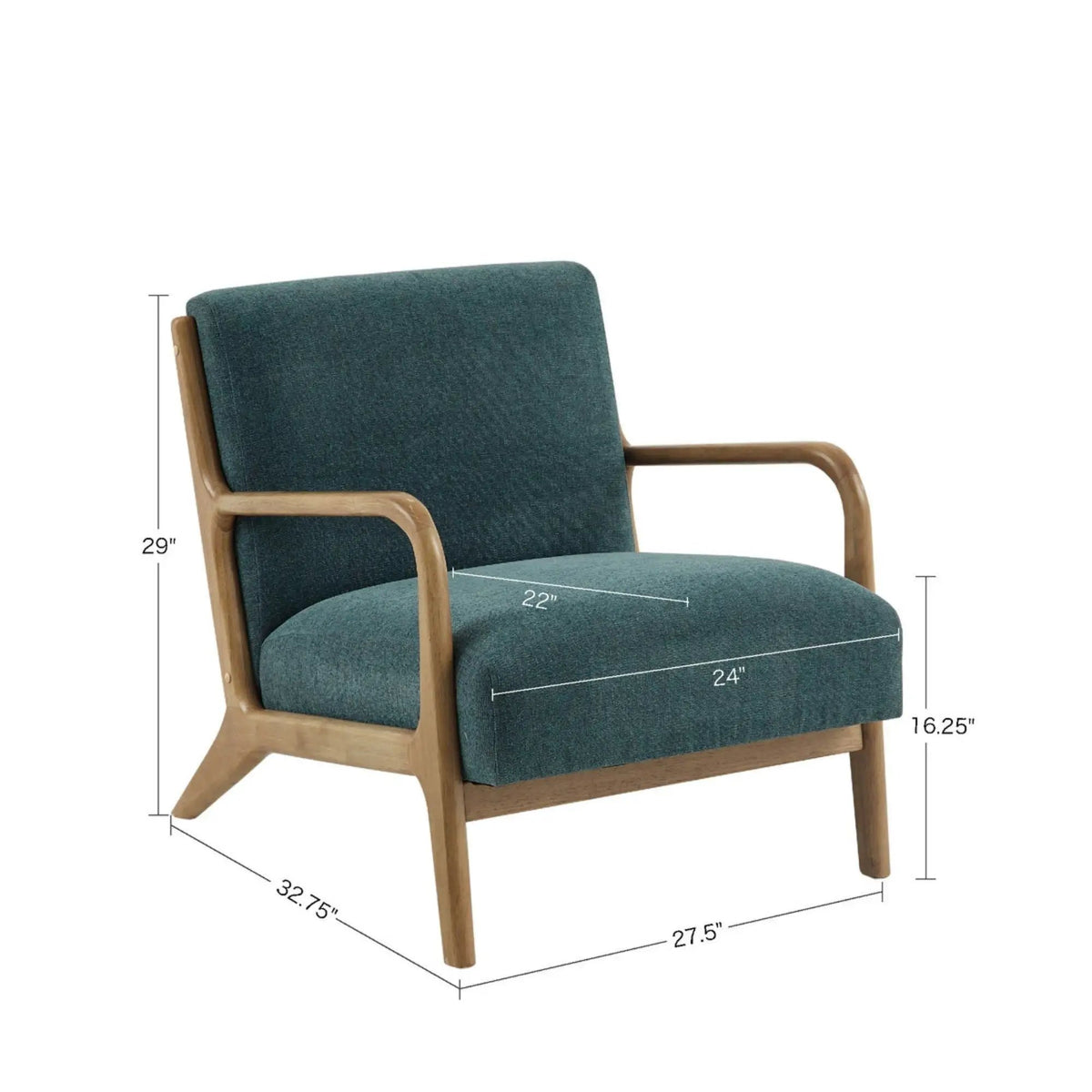 Mid Century Lounge Chair | Solid Wood Frame | High Density Foam | Elm Finish