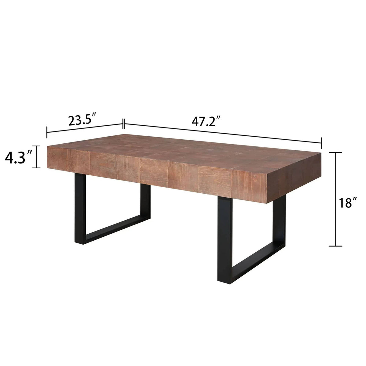 Rectangular Coffee Table With U-Shaped Legs Living Room Multi | 47.2 x 23.5 x 18 in | Engineered Wood & Metal | Living Room