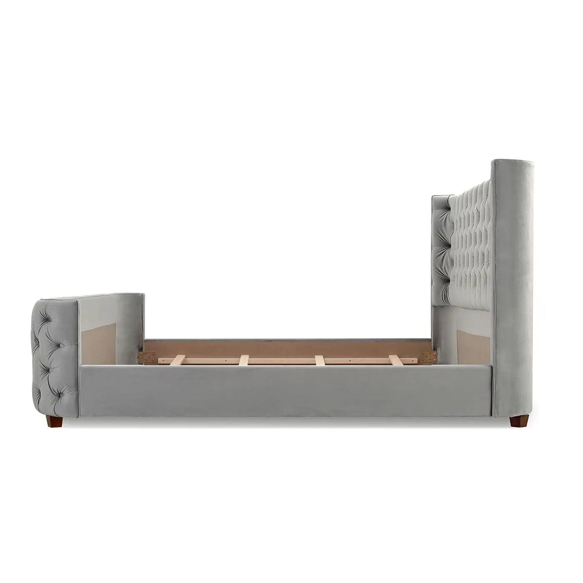 Brooklyn Tufted Panel Bed | Headboard And Footboard Set | Wingback Design | Diamond Tufting