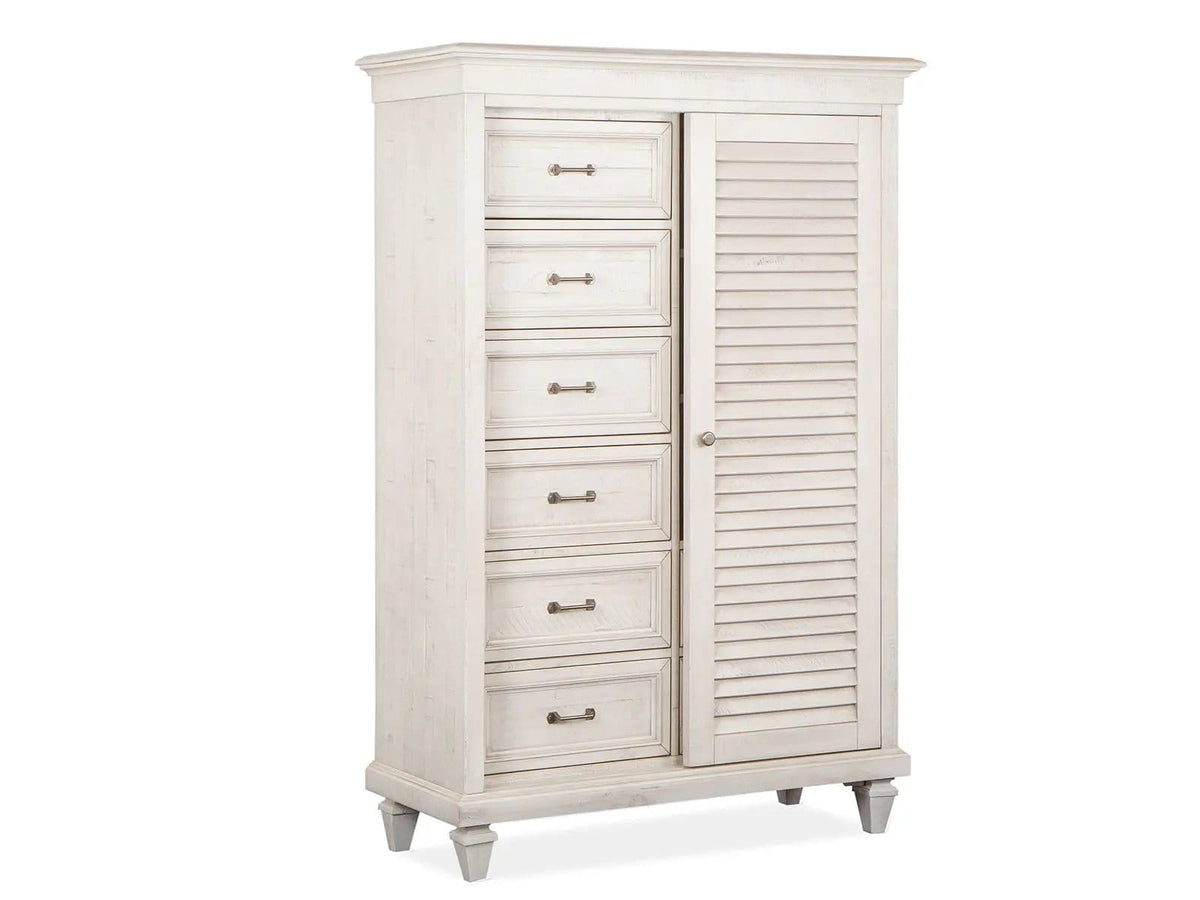 Newport Gentleman's Chest | 20 x 45 x 68 in | Mdf & Veneer | Alabaster
