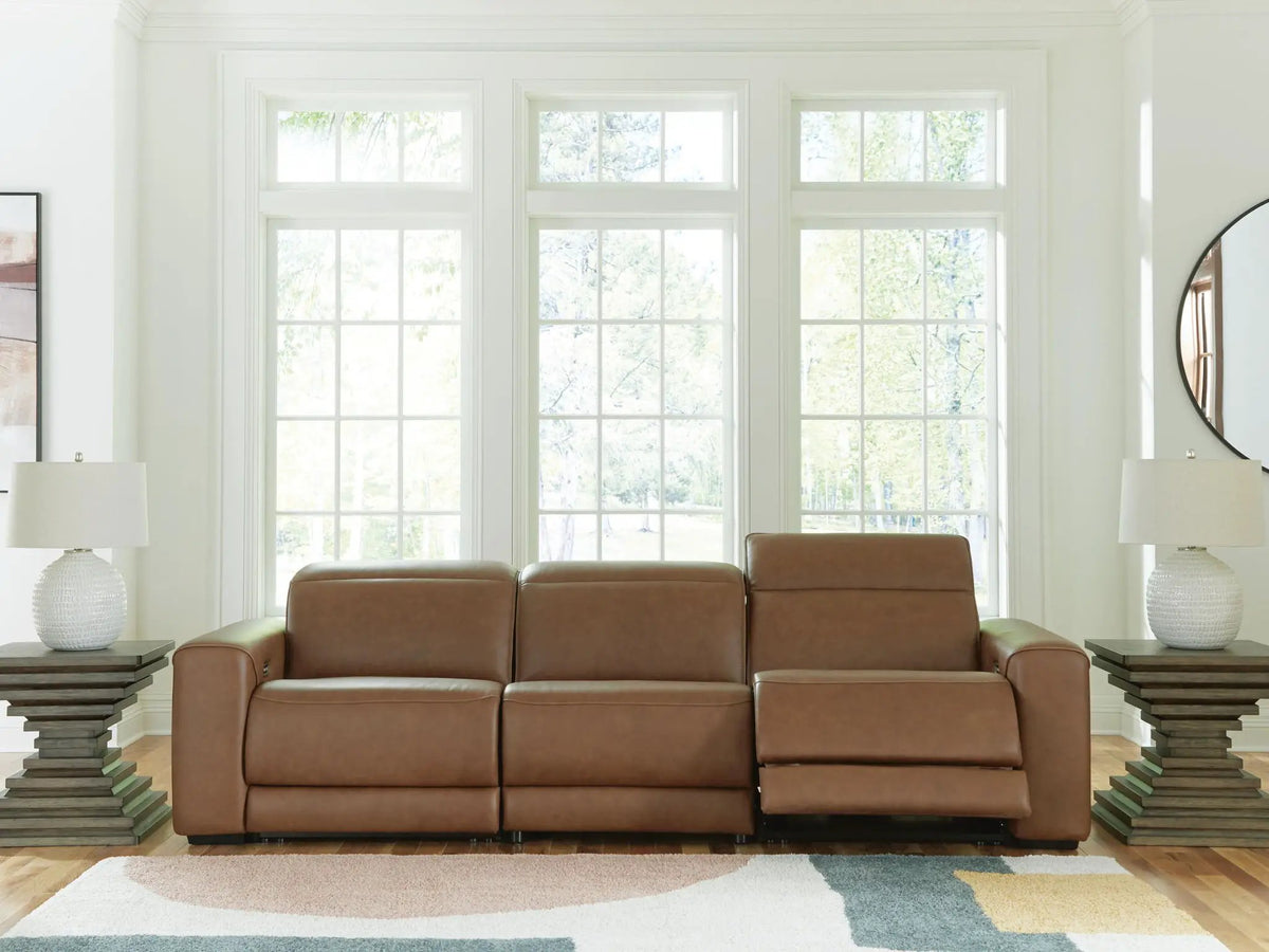 Magic Man Reclining Sectional | Power Reclining Loveseat | Plush Cushioning | Contemporary Design