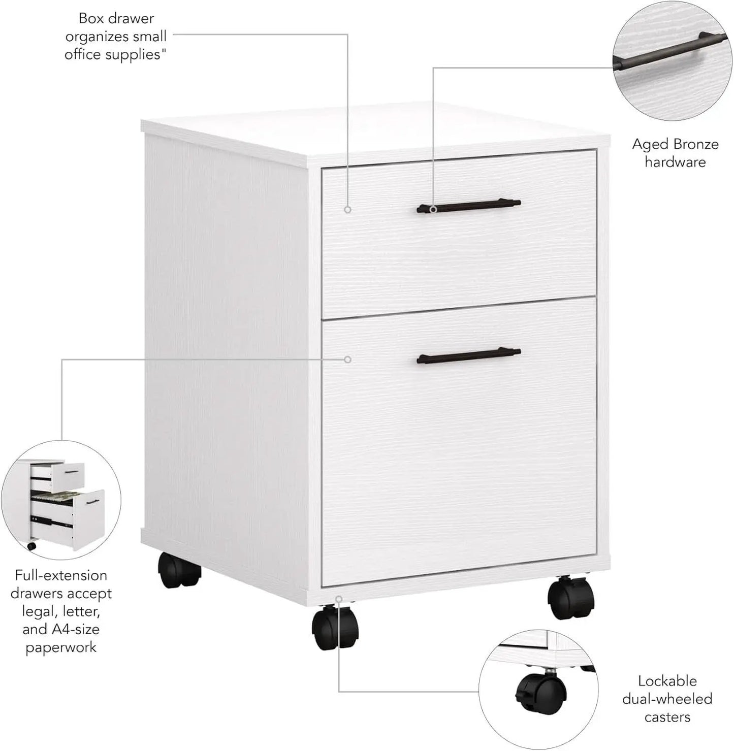 Bush Furniture Key West 2 Drawer Mobile File Cabinet For Home Office from PriceLows™