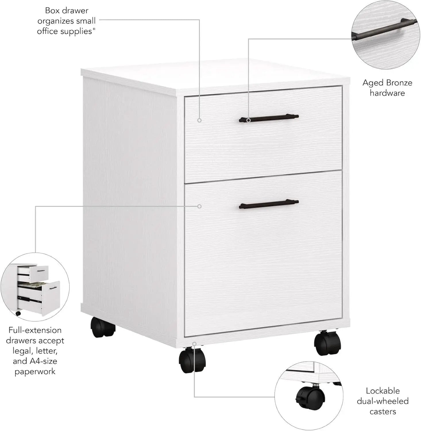Bush Furniture Key West 2 Drawer Mobile File Cabinet For Home Office from PriceLows™