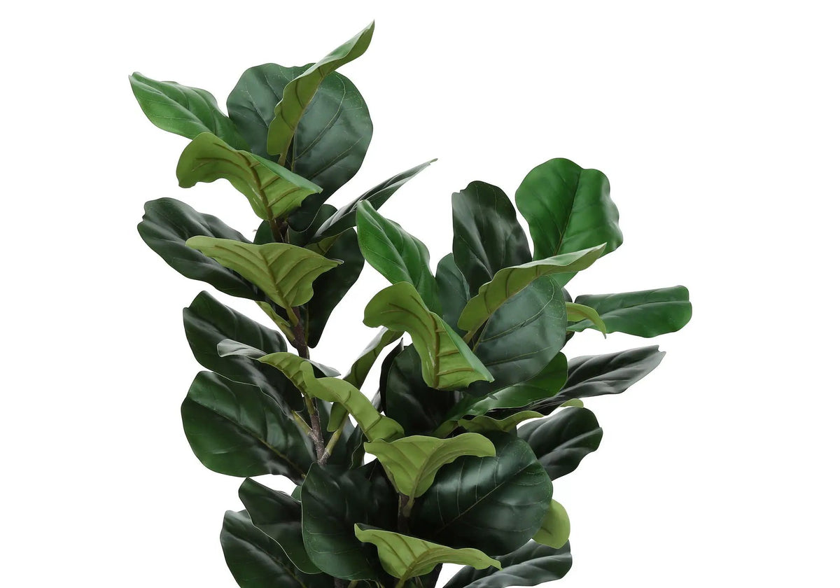 32 Inch Artificial Fiddle Tree | 45 Real Touch Leaves | Indoor Faux Floor Plant | Potted