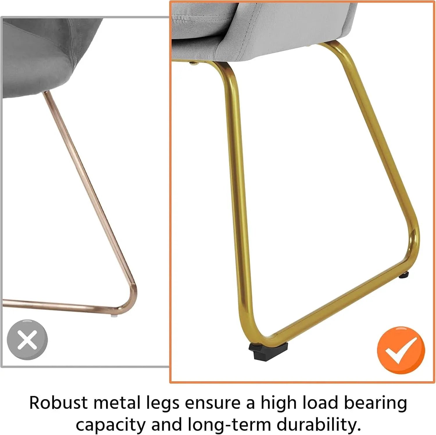 Gray Velvet Flower Shape Vanity Chair With Gold Metal Legs from PriceLows™