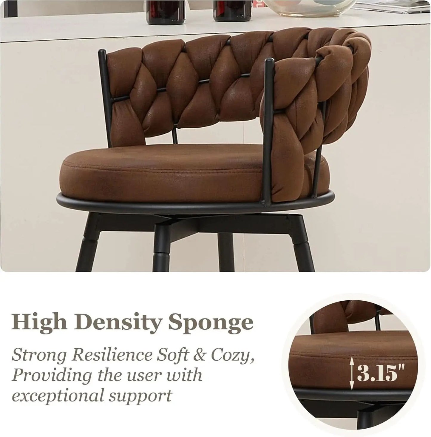 Modern Swivel Bar Stools Set of Two Stylish Design from PriceLows™