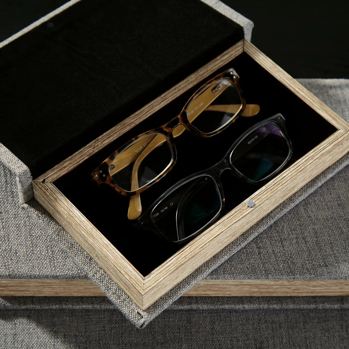 Jolina Keepsake Box Set | Set Of 3 | Linen Cover | Black Velvet Lining
