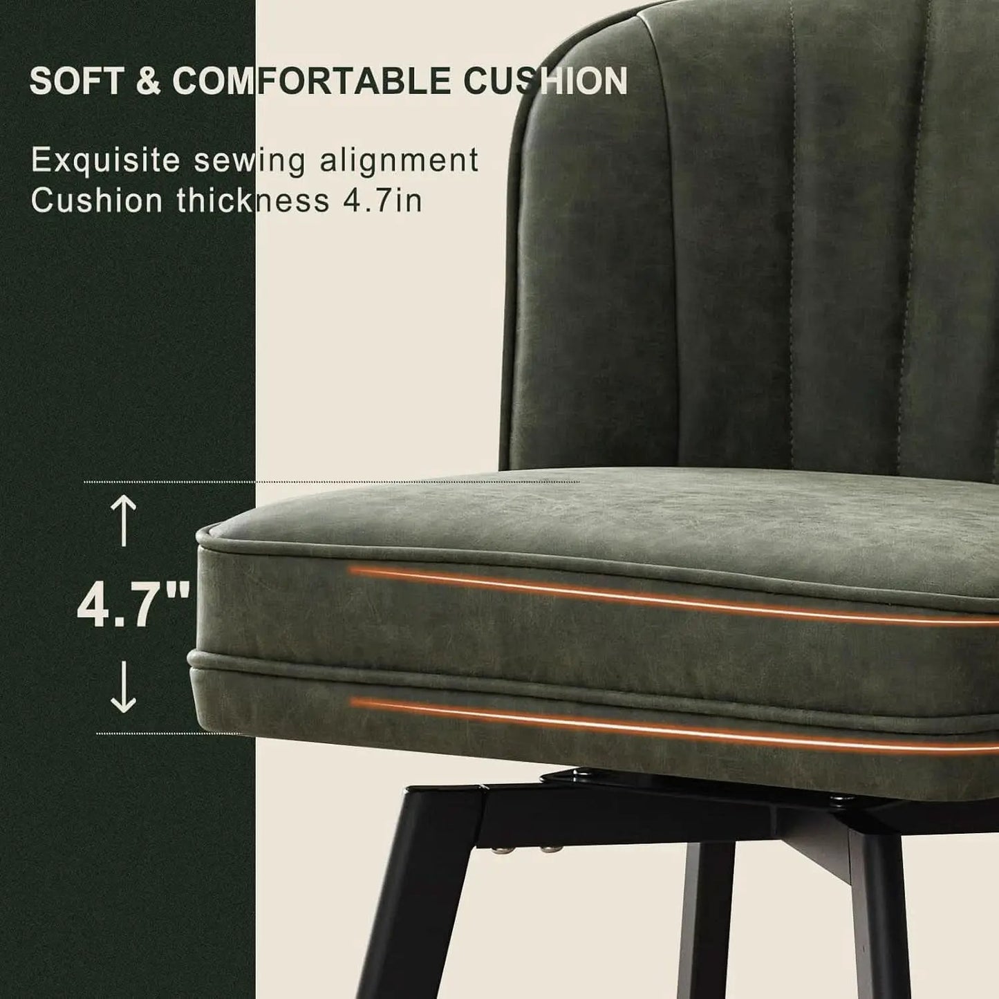 Swivel Counter Height Bar Stools Green Faux Leather from PriceLows™