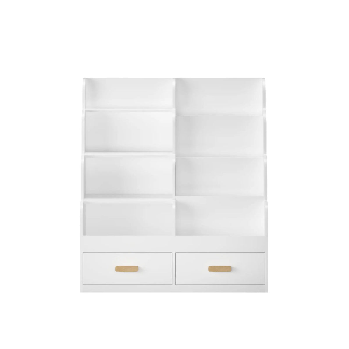 Front Facing Bookshelf | 2 Storage Drawers | Multi Tier Design | White