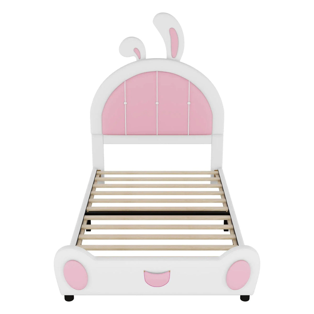 Upholstered Platform Bed With Rabbit Shaped Headboard | 78.7 x 39 x 55.12 in | Pine Wood | Bedroom