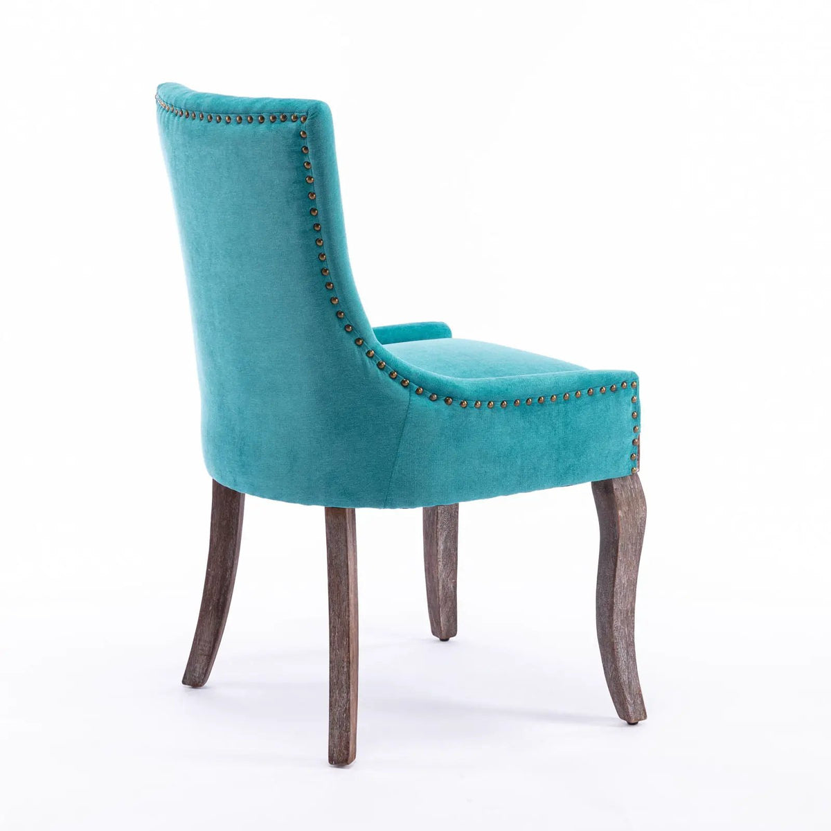 Ultra Nail Head Dining Chairs | Set Of 2 | Neutral Solid Wood Legs | Soft Fabric