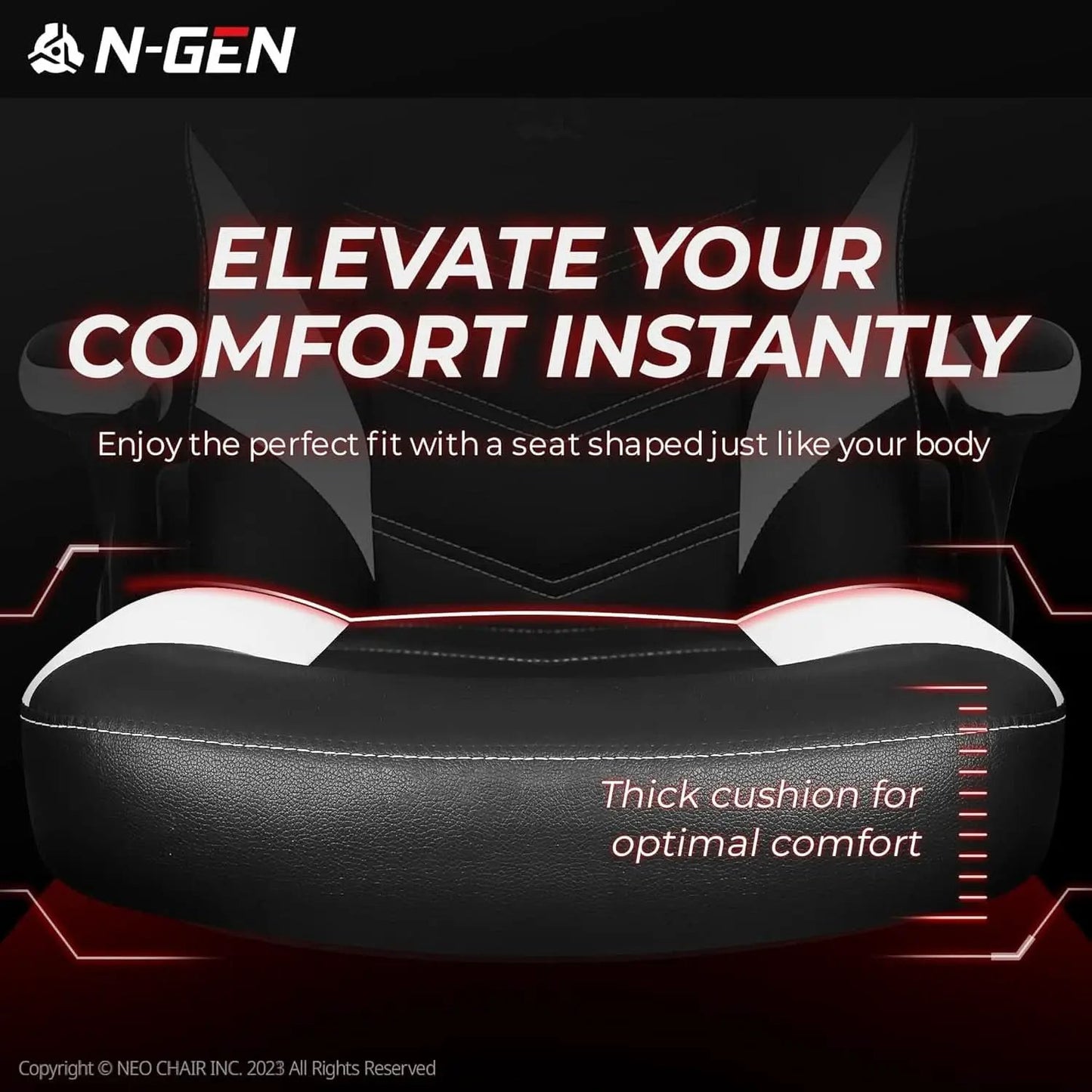 White Gaming Chair With Lumbar Support And Flip Up Arms from PriceLows™
