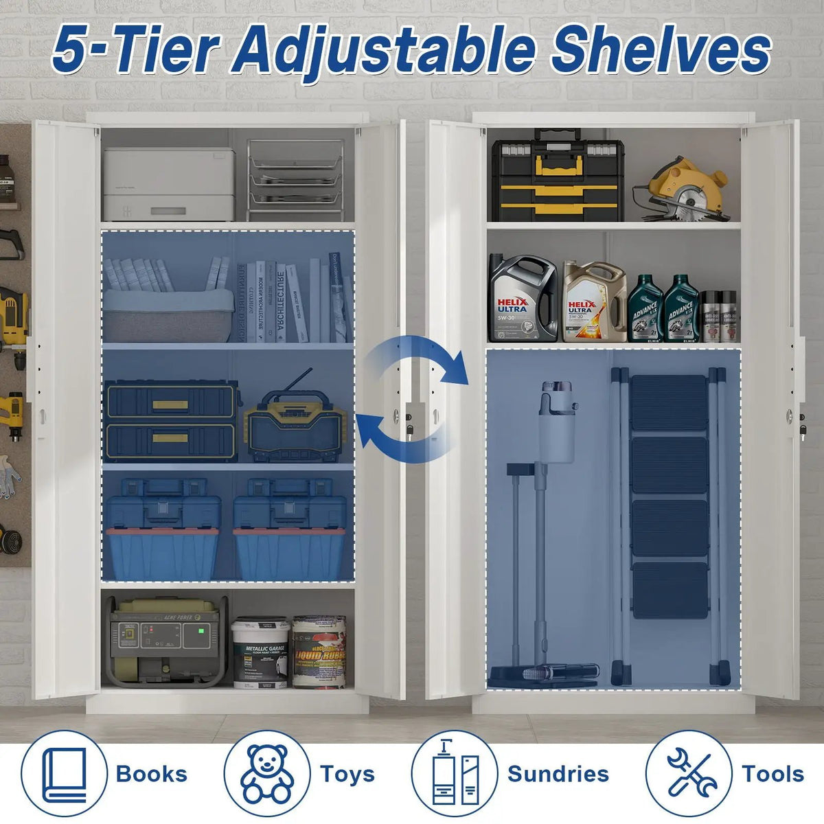 File Cabinet | Two Door | Four Adjustable Shelves | Heavy Duty Steel