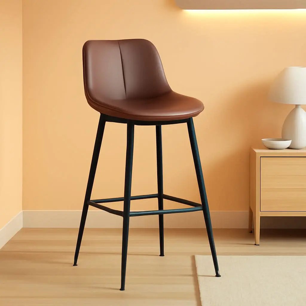 Bar Stools Set Of 2, 28.7 Inch Bar Height With Back, Coffee Brown from PriceLows™