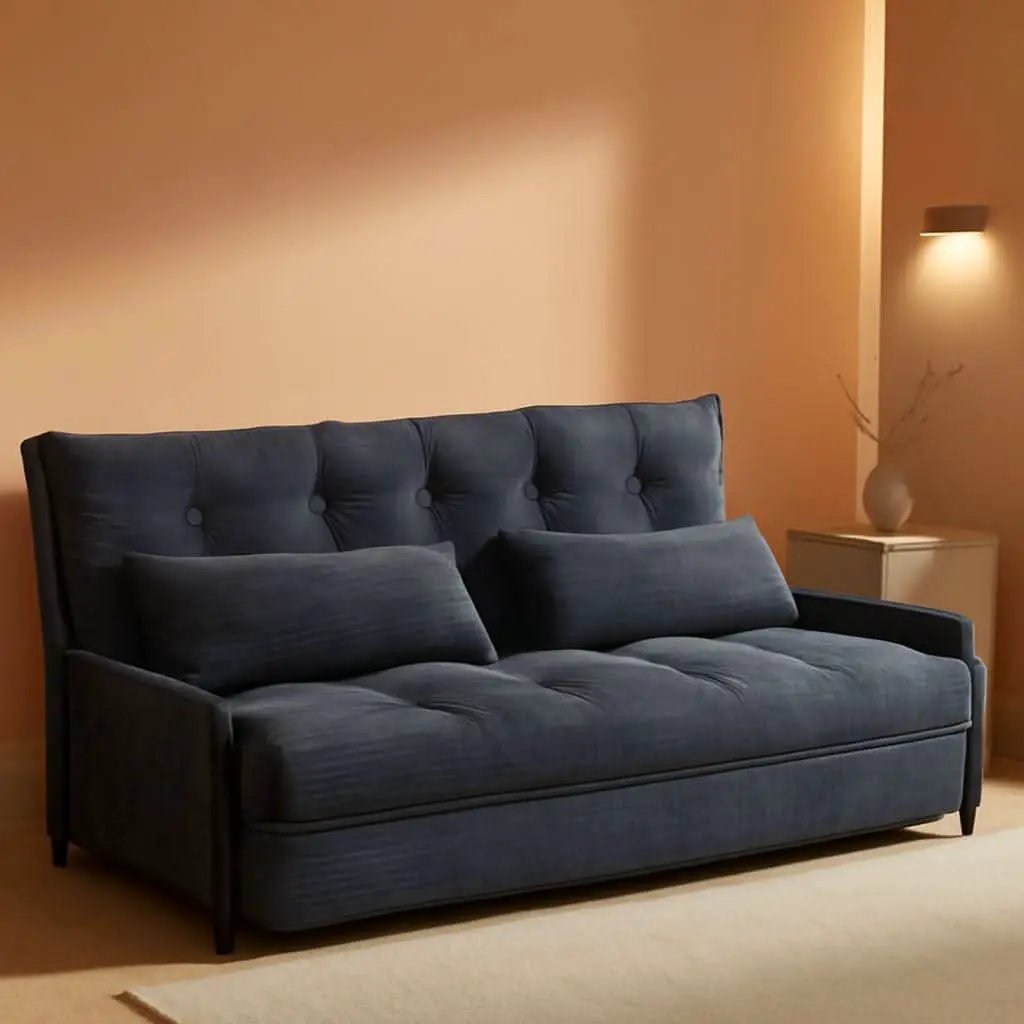 Customizable Dark Grey Floor Sofa Bed With Five Position Adjustment from PriceLows™