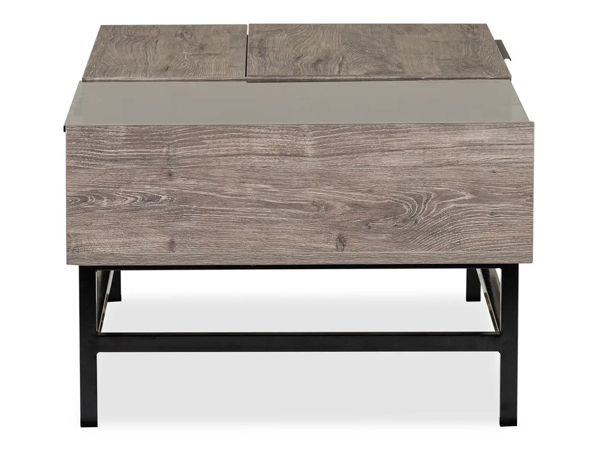 Fenwick Rectangular End Table | Whitetail Brown Finish | Matte Black Metal | Industrial Style