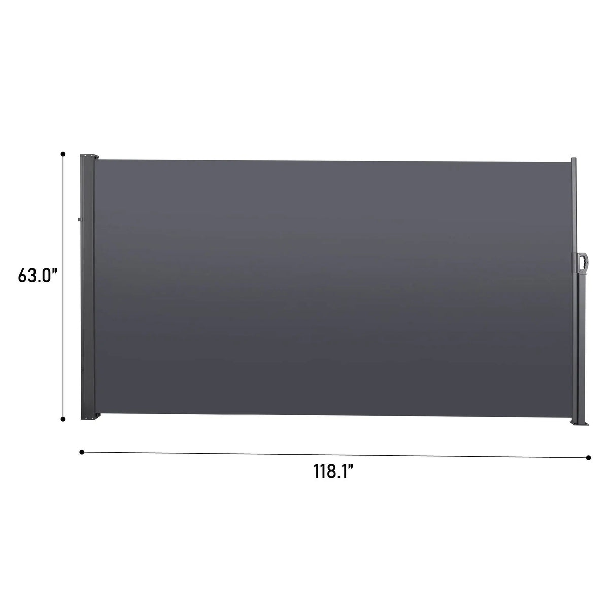 Retractable Side Screen Awning | UV Resistant | Waterproof | 118 Inch Gray