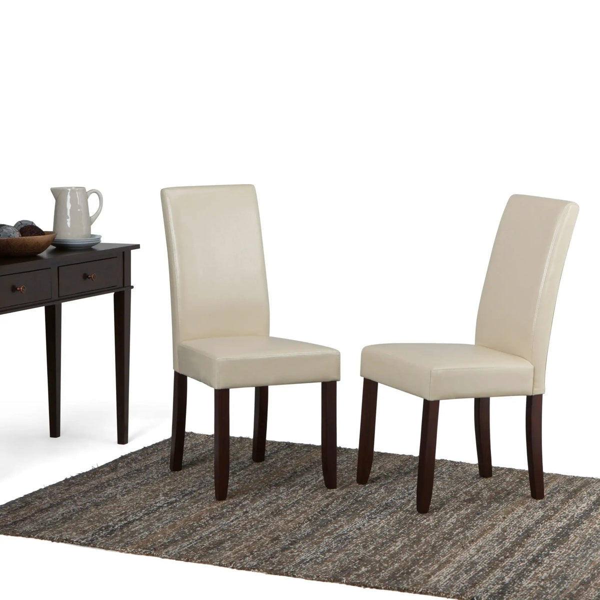 Acadian Parson Dining Chairs | Set Of 2 | Upholstered Seats | Solid And Engineered Wood