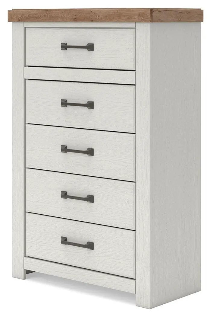 Five Drawer Chest | Farmhouse Style | White Oak Finish