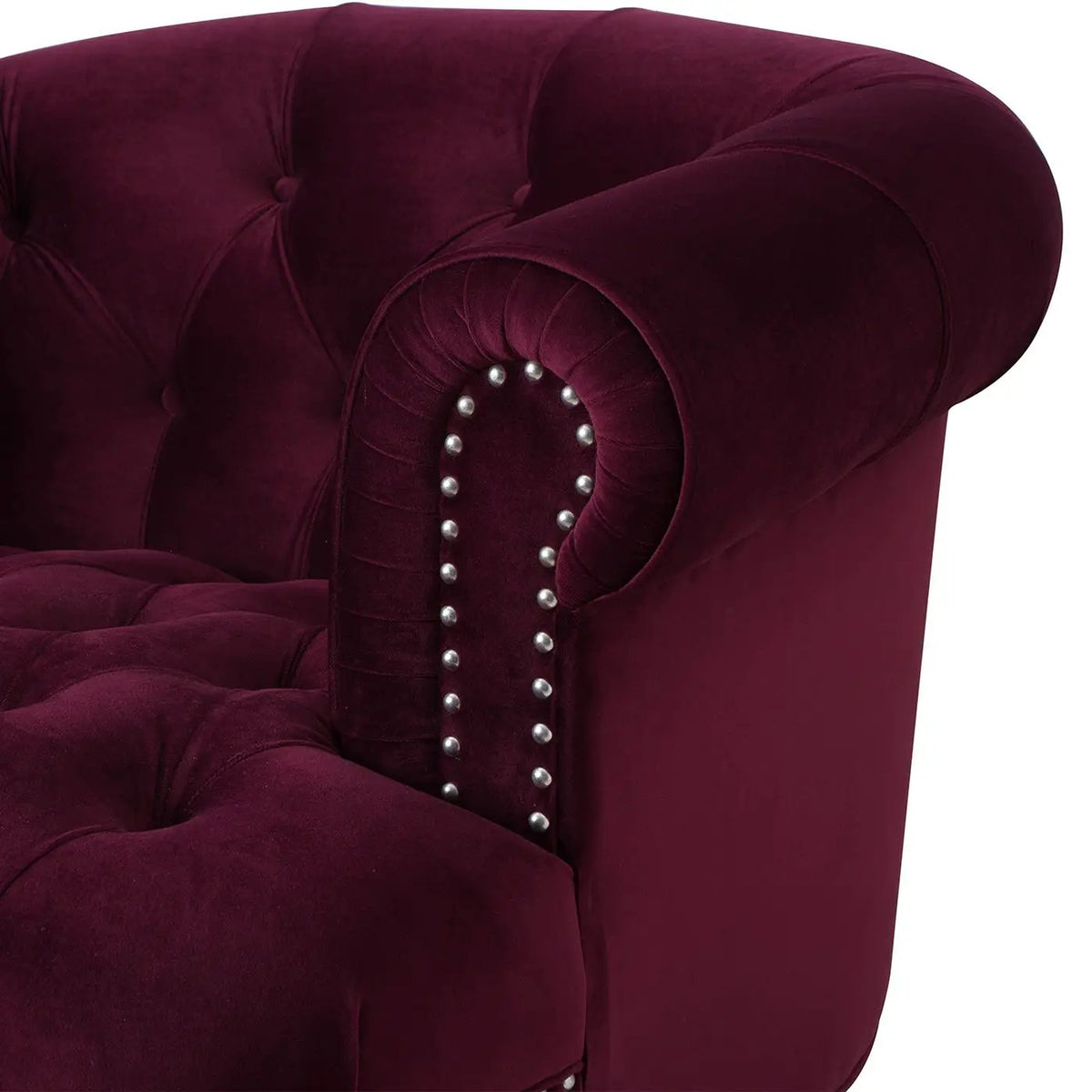 La Rosa Accent Chair | Victorian Tufted Style | Woven Fabric Upholstery | Durable Construction