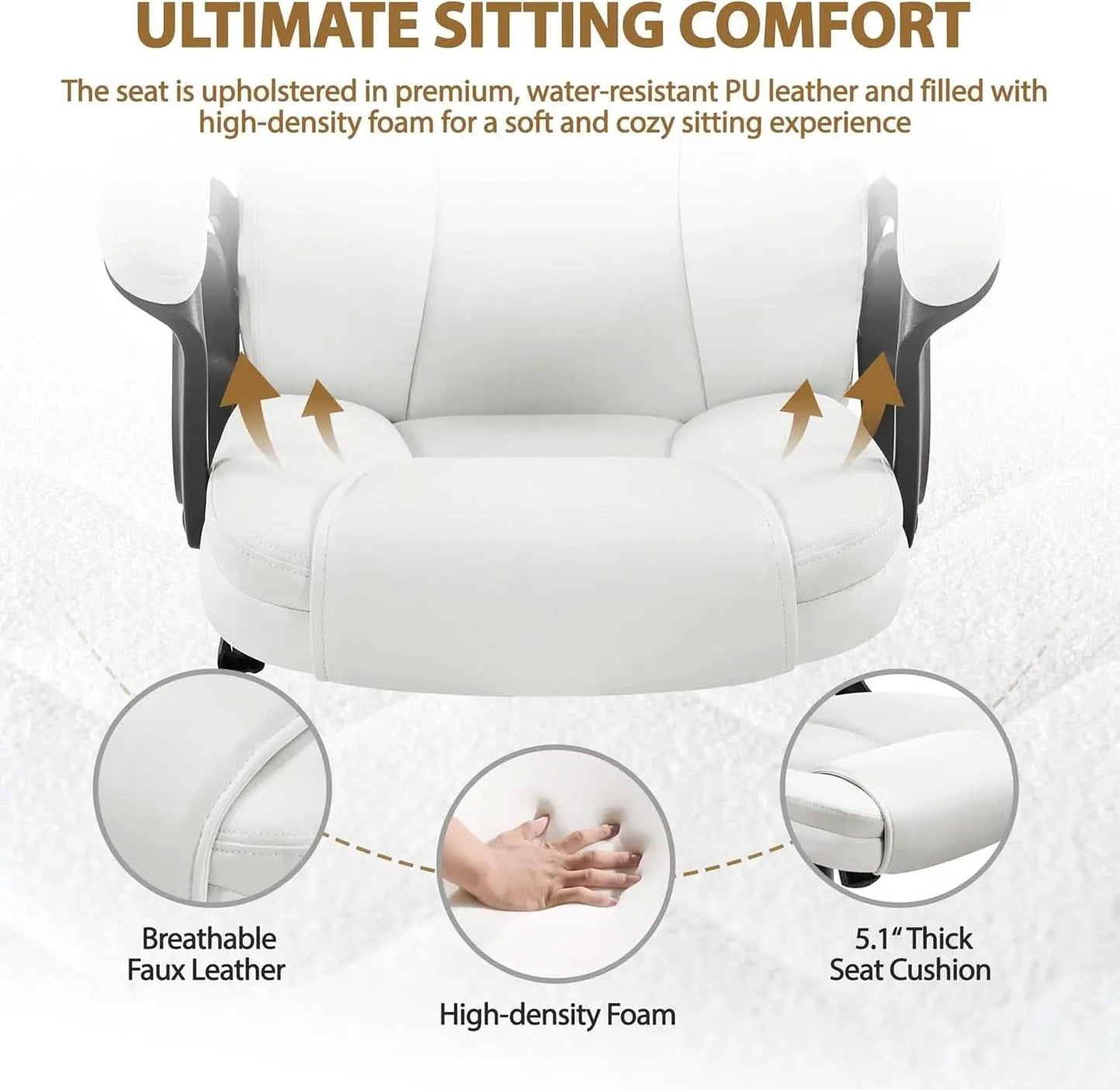 High Back Executive Chair White Ergonomic Office Chair from PriceLows™