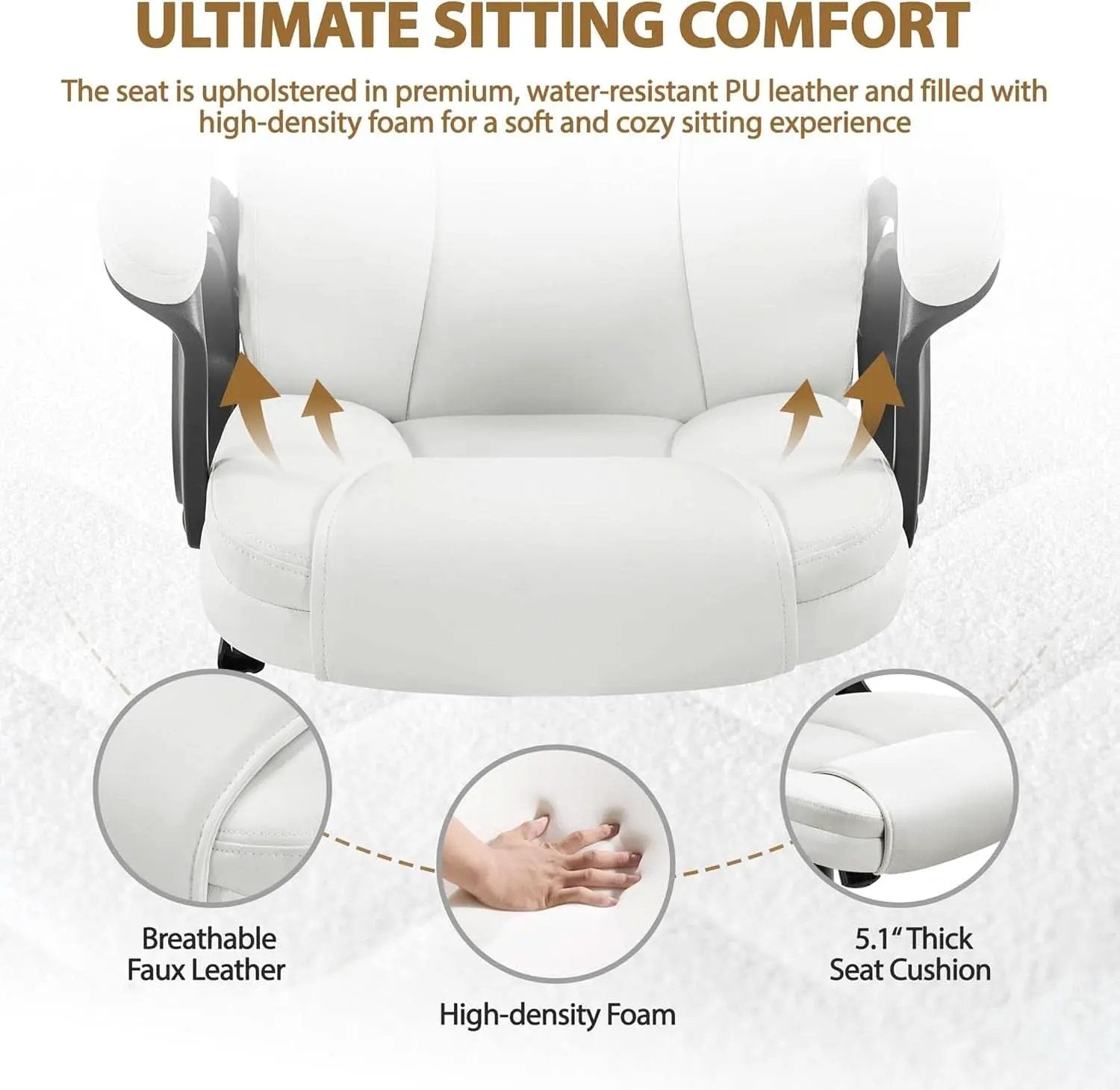 High Back Executive Chair White Ergonomic Office Chair from PriceLows™