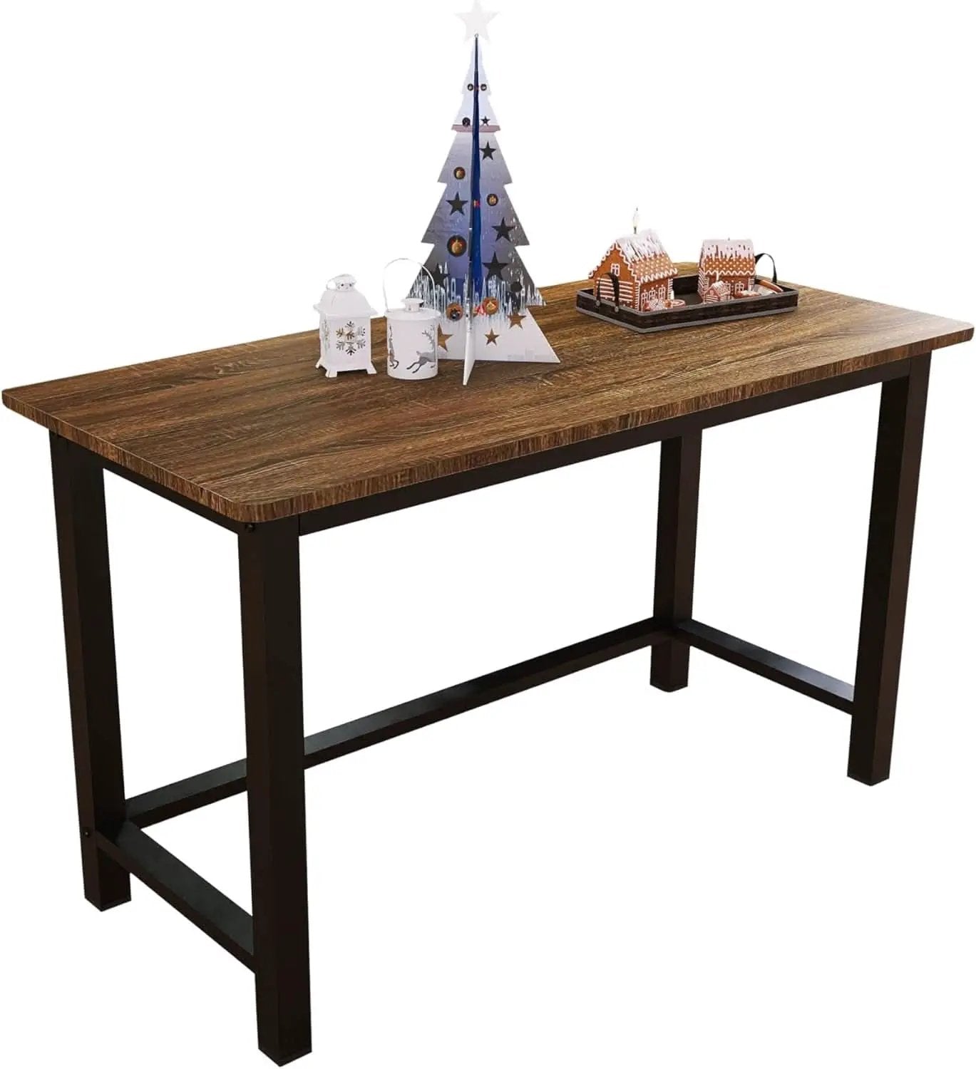 51 Inch Home Office Desk Two Tone Rustic Brown Black from PriceLows™