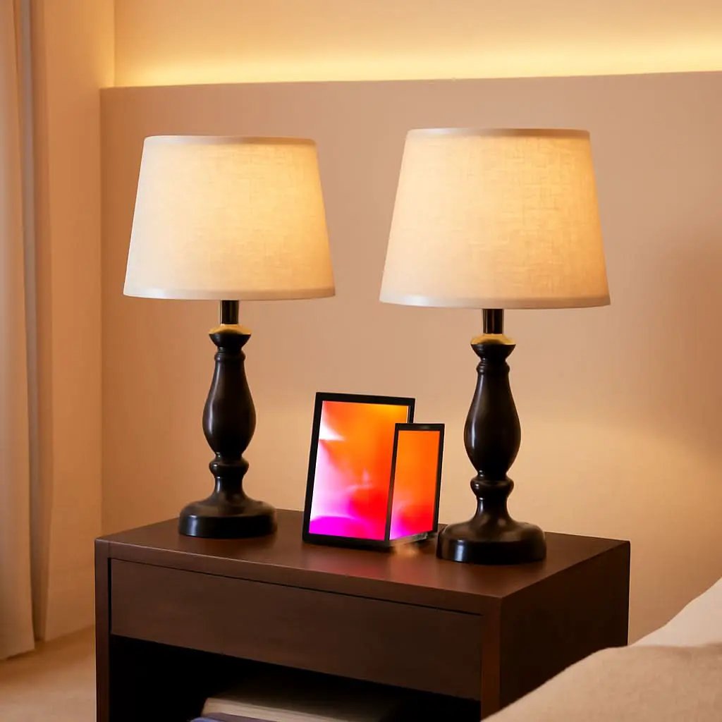 Bedside Table Lamps Set Of 2 With USB Ports And Dimmable from PriceLows™