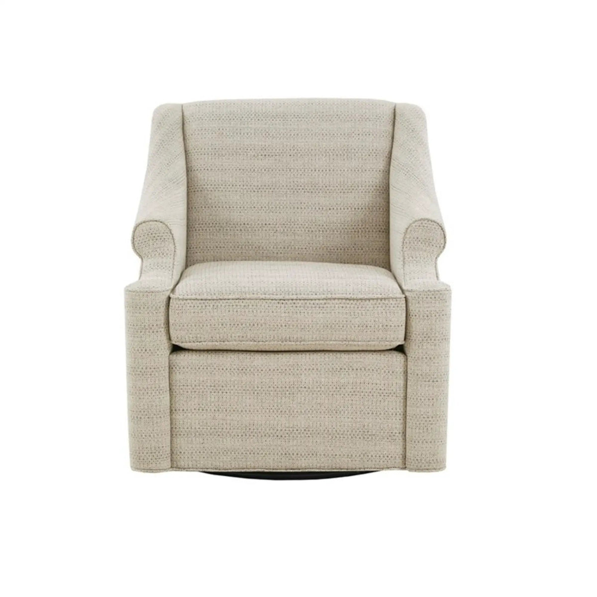 Justin Swivel Glider Chair | 360 Degree Rotation | Tonal Jacquard Fabric | Tan