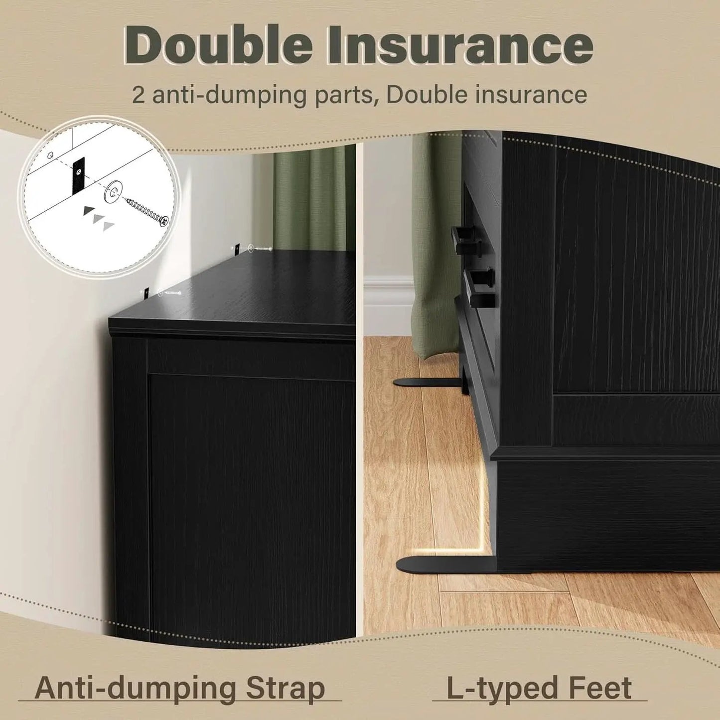 Seven Drawer Dresser For Bedroom Black Finish Storage from PriceLows™