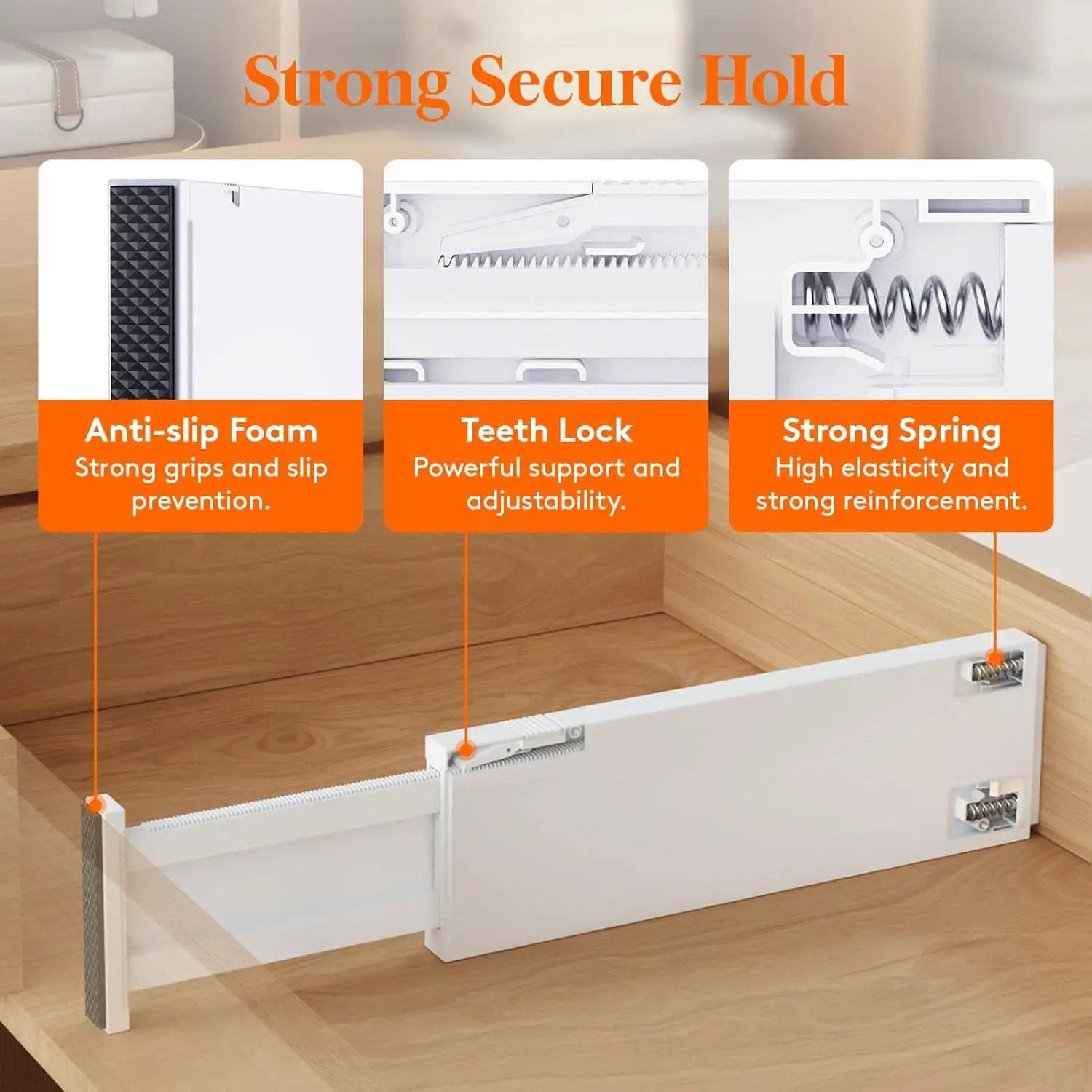 Drawer Dividers 4 In High 11-17 Adjustable White 8 Pack from PriceLows™