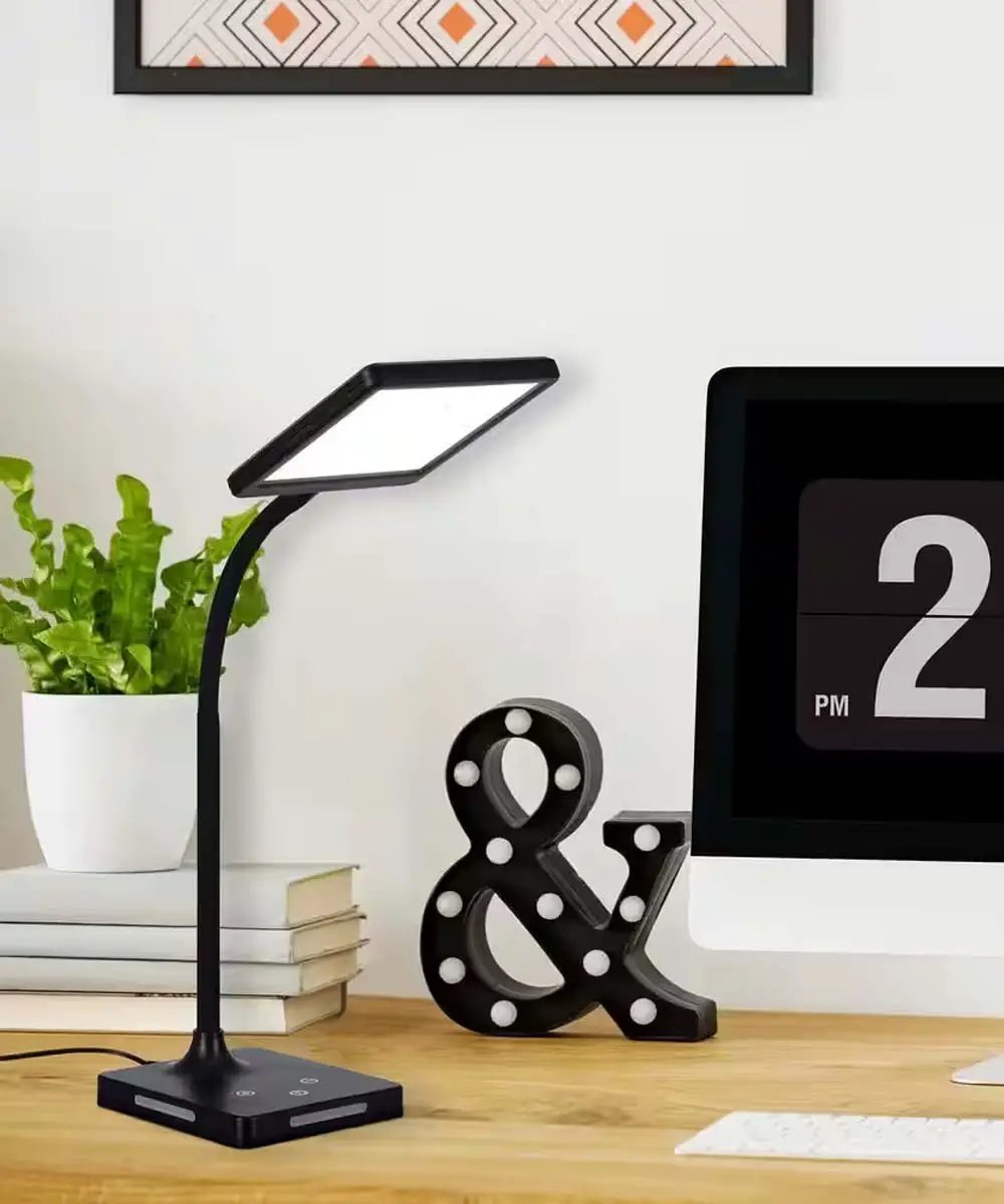 Desk Lamp | 21 Inch Circadian LED | Touch Control Rechargeable | Set Of 2 Black