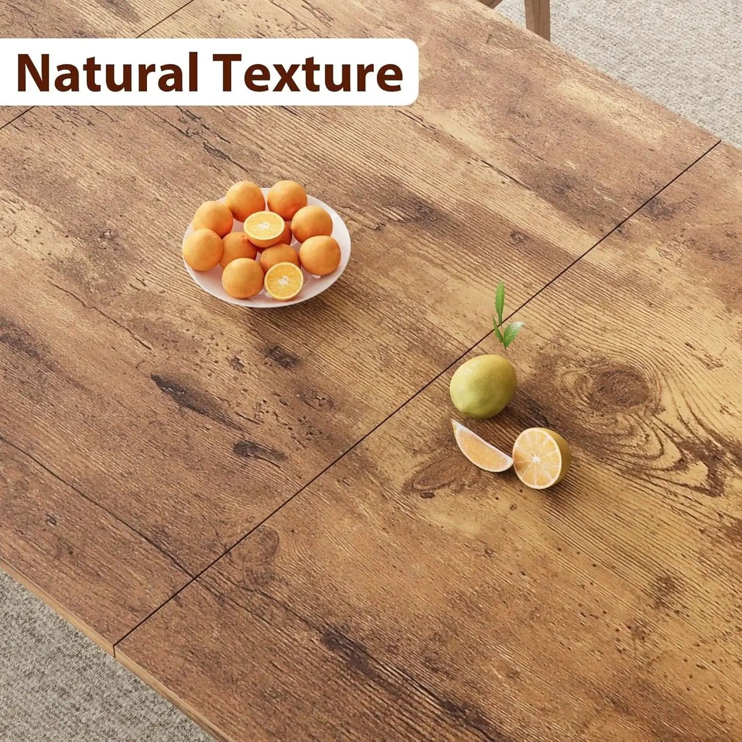 Industrial Wood Dining Table 78.7 Inches Long Brown Finish from PriceLows™