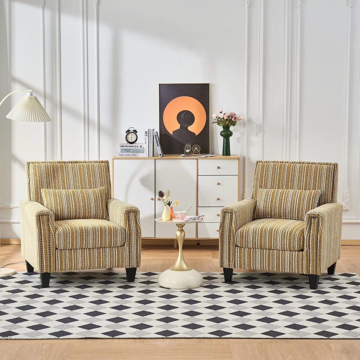 Comfy Armchair For Living Room | 3 Pieces | Solid Wood | Living Room