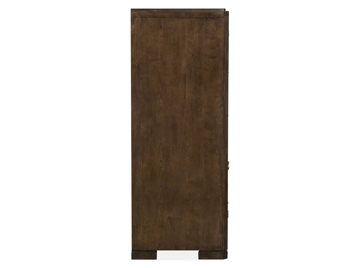 Rowan Drawer Chest | Espresso Finish | Mapa Burl And Birch Veneer | Five Storage Drawers
