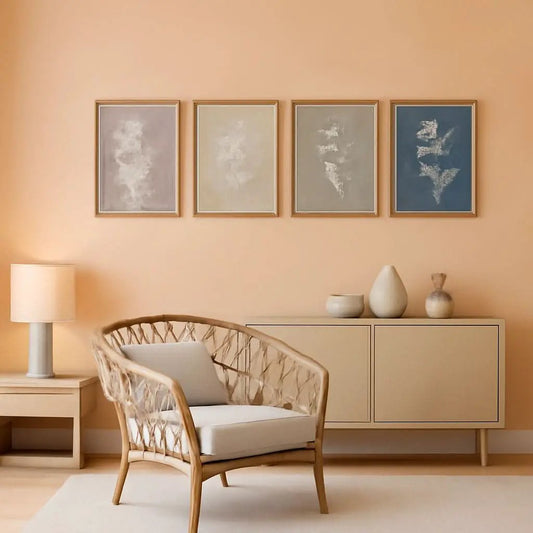 Framed Botanical Wall Art Set Of 4 With Walnut 10x10 Frames from PriceLows™