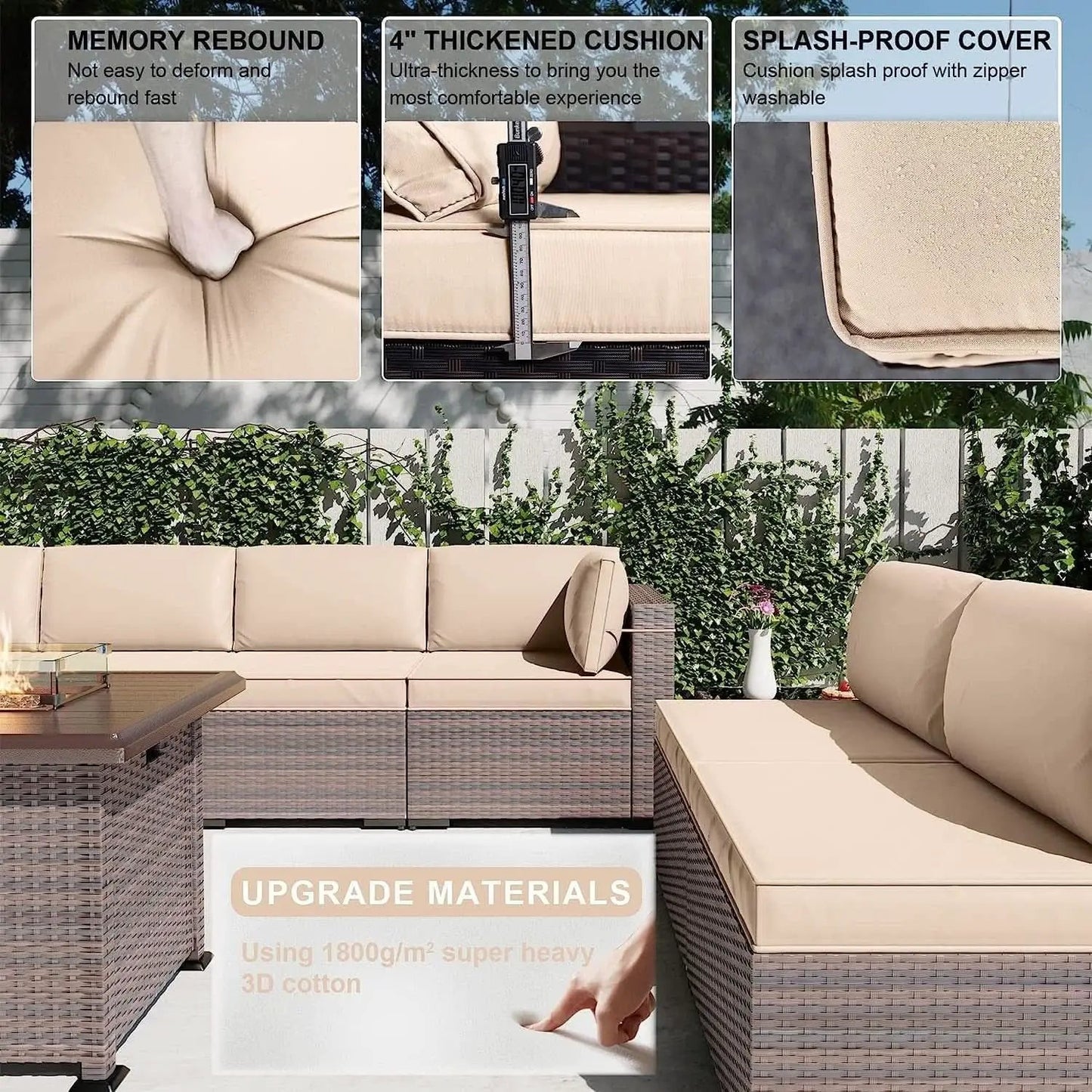 13 Piece Outdoor Patio Furniture Set with Fire Pit from PriceLows™