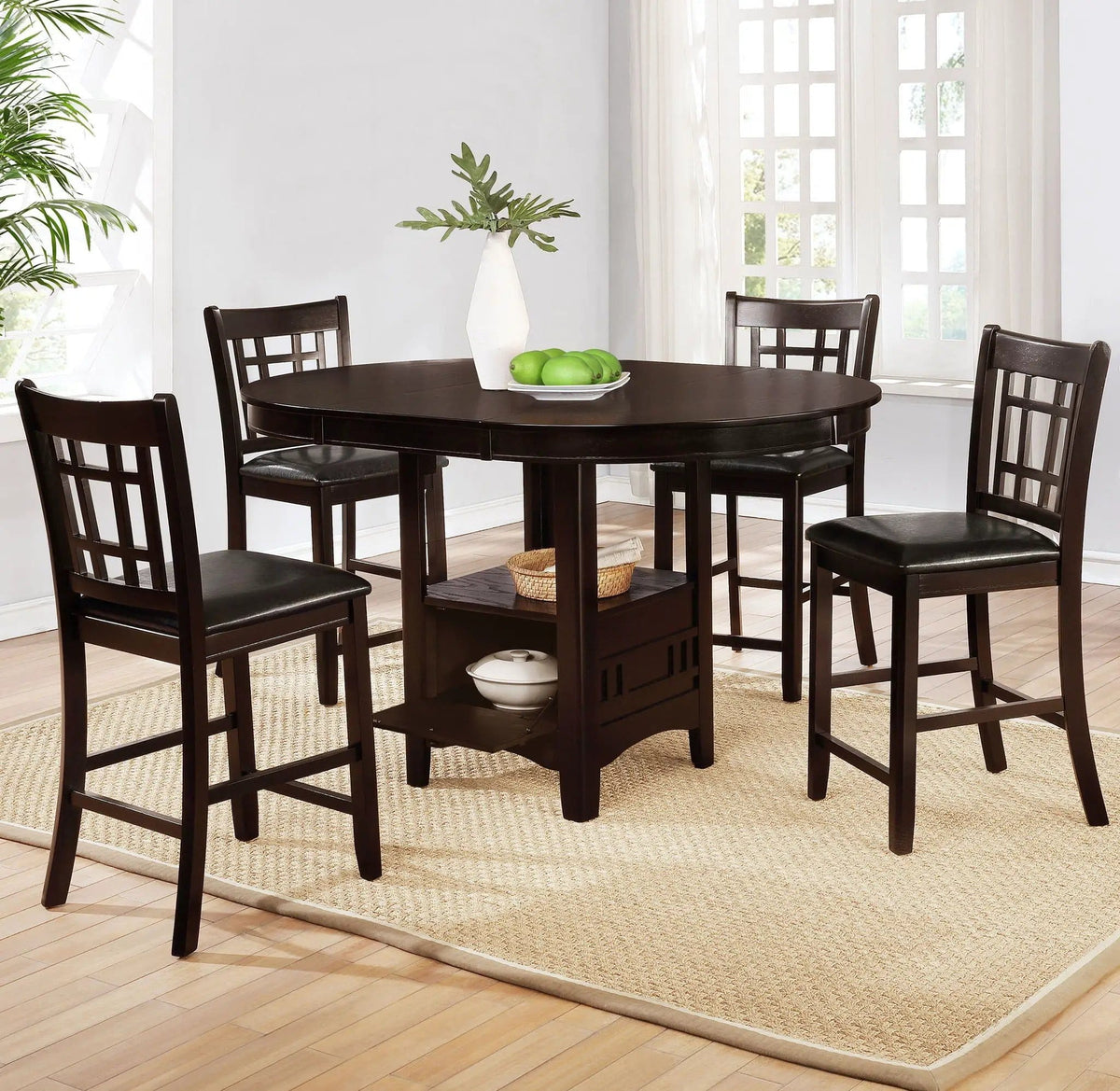 Lavon 5-piece Oval Counter Height Dining Set | 5-Piece Set | Dining Room Furniture | Espresso