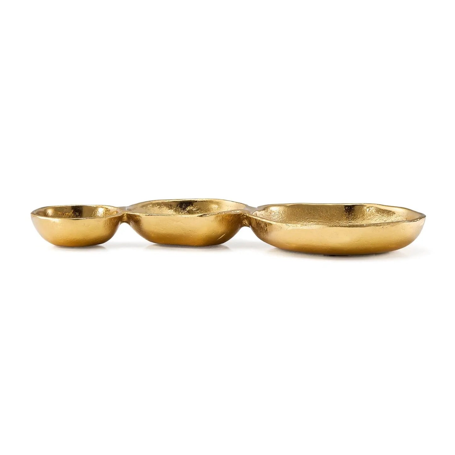 3 Cluster Decorative Bowls Gold Hammered Snack Tray Bowl Chip from PriceLows™
